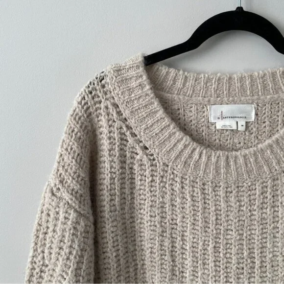 Anthropologie Camilla Wool Blend Knit Oversized Sweater XS